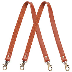 Кокосово-Коричневый Ручки для сумок из коровьей кожи и поликоттона, с поворотной застежкой из сплава, кокосового коричневый, 64.5x2 см