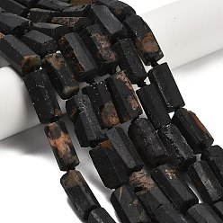 Турмалин Натуральный черный турмалин бисер нитей, граненые, колонка, класса AB, 15~20x9~11x8~10 мм, отверстие : 1.4 мм, около 19~20 шт / нитка, 16.54~17.13'' (42~43.5 см)