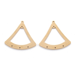 Golden Ion Plating(IP) 304 Stainless Steel Chandelier Components Links, Polishing, Triangle, Golden, 32x32x1mm, Hole: 1.4mm and 1.2mm