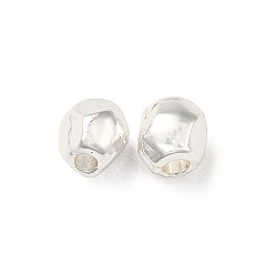 Silbern Silberfarbig Ovale, facettierte Perlen aus Eilegierung, langlebig überzogen, Gestell, Silbern Silberfarbig, 5x5x5 mm, Bohrung: 1.6 mm