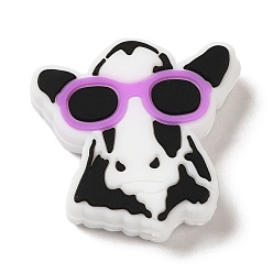 Белый Силиконовые фокусные шарики, теленок, белые, 28x28x7.5 мм, отверстие : 2 мм