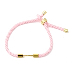 Pink 3мм круглые нейлоновые миланские шнуры для изготовления ожерелий, с латунной фурнитурой , золотые, долговечный, стойки покрытие, розовые, 8.03 дюйм (20.4 см)