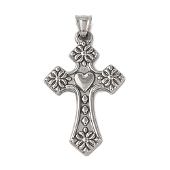 Нержавеющая Сталь Цвет Устойчивые к потускнению 304 большие подвески из нержавеющей стали, крестик, цвет нержавеющей стали, 50.5x30.5x3 мм, отверстие : 4.5x6.5 мм