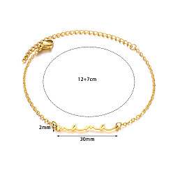 Настоящее золото 18K День матери 201 браслеты из нержавеющей стали, браслеты-цепочки для женщин, Слово мама, реальный 18 k позолоченный, 6.69 дюйм (17 см)