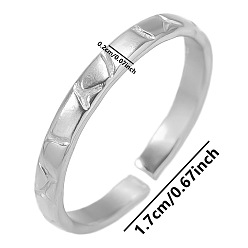 Нержавеющая Сталь Цвет Стильное 304 кольцо-манжета из нержавеющей стали для женщин, простой и не выцветающий, цвет нержавеющей стали, внутренний диаметр: 17 мм