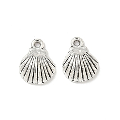 Shell Shape Подвески из сплава в тибетском стиле, без кадмия и без свинца, океанские темы, античное серебро, формы раковины, 11.5x9x3 мм, отверстие : 1.2 мм