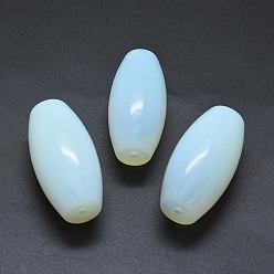 Opalite Perles opalite deux trous semi-percés, ovale, 49.5~50x25mm, Trou: 2mm