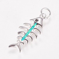 Весенне-зеленый Латунные подвески, с синтетическим опалом и горным хрусталем, елочка, весенний зеленый, 27x11.5x2.5 мм, отверстие : 3.5 мм