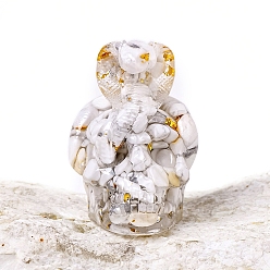 Говлит Хэллоуинская змея с черепом, фигурки из смолы, с натуральными говлитовыми чипсами внутри статуй для украшения домашнего офиса, 58x43 мм