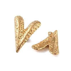 Golden 304 Stainless Steel Earrings, Heart, Golden, 33.5x24.5mm