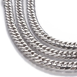 Stainless Steel Color 304 Stainless Steel Cuban Link Chains,  Unwelded, Stainless Steel Color, 8x6x2mm