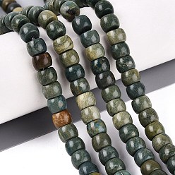 Other Jade Natural Shoushan Jade Beads Strands, Barrel, 8~8.5x5.5~6mm, Hole: 0.8~1mm, about 61~66pcs/strand, 14.76~15.16 inch(37.5~38.5cm)