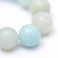 Amazonite Round Natural Grade A Amazonite Bead Strands, 8~9mm, Hole: 1mm, about 46pcs/strand, 15.3 inch
