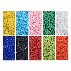 (52) Непрозрачная лаванда 6/0 стакан бисер, непрозрачные семян цветов, маленькие бусины для изготовления ювелирных изделий, круглые, разноцветные, 6/0, 4 мм, отверстие: 1.5 мм, 10 цветов, 90 г / цвет, 900 г / набор
