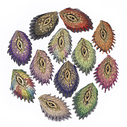 (52) Непрозрачная лаванда Компьютеризированная вышивка из органзы железо на / нашивать на заплатки, аксессуары для костюма, аппликация, с блестка, перо, разноцветные, 70x44x1 мм, о 12 цветах, 1 цвет / 10 шт, 120 шт / пакет