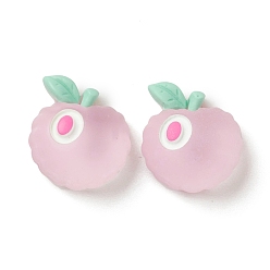 Pearl Pink Transparent Resin Decoden Cabochons, Imitation Food, Apple, Pearl Pink, 15x15x8.5mm