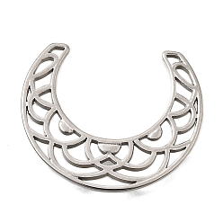 Нержавеющая Сталь Цвет 304 из нержавеющей стали столяры филигранные, луна, цвет нержавеющей стали, 25x21.5x1.5 мм