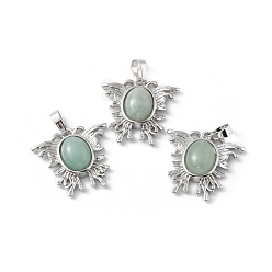 Зеленый Авантюрин Естественный зеленый авантюрин подвески, с реечной обшивкой латунными выводами, без кадмия и без свинца, бабочки прелести, 25~26x26.5~27x8~9 мм, отверстие : 8.5x5.5 мм