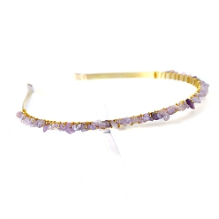 Gemstone Резинки для волос из натурального сиреневого нефрита, аксессуары для волос для женщин и девочек, 150x130 мм