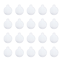 Серебро Алюминиевые подвески, штамповка пустой метки, плоско-круглые, серебряные, 31x25x1 мм, отверстие : 3 мм