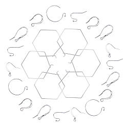 Platinum Brass Earring Hooks Findings, Real Platinum Plated, 48pcs/box