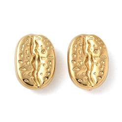 Настоящее золото 18K 304 из нержавеющей стали бусы, ионное покрытие (ip), кофейный боб, реальный 18 k позолоченный, 14.5x10.5x5.5 мм, отверстие : 1.2 мм