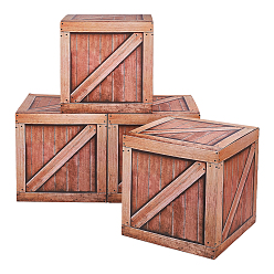 Цвет Древесины Бумажная коробка для украшения вечеринки, деревесиные, 295x295x295 мм