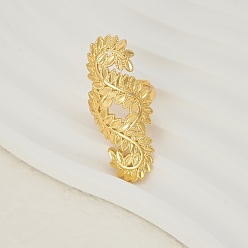 Цветок Элегантные и роскошные латунные манжеты в европейском стиле для женщин, реальный 18 k позолоченный, цветок, внутренний диаметр: 16мм~19мм