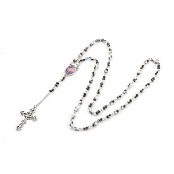 Черный Сплав ожерелья шкентеля, со стеклянными и металлическими находками, крест, на Пасху, чёрные, 28.14 дюйм (71.5 см)