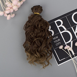 Коричневый Высокотемпературное волокно, длинная лапша быстрого приготовления, вьющаяся прическа, кукла, парик, волосы, аксессуары для рукоделия девушки bjd, кофе, 150 мм