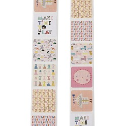 Разноцветный Бумажные герметизирующие наклейки, этикетки наклейки наклейки, красочный, 25x25мм 500шт./рулон