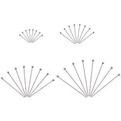 Нержавеющая Сталь Цвет 304 штыри для шариковой головки из нержавеющей стали, цвет нержавеющей стали, 18~35 мм, штифты : 0.7 мм, около 400 шт / упаковка