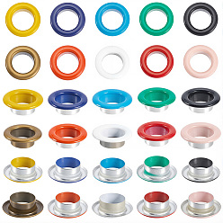 (52) Непрозрачная лаванда 200 наборы 10 цвета железные люверсы люверсы фурнитура, с шайбами, сменный пакет для ремонта сумки, разноцветные, 11x4 мм, внутренний диаметр: 8 мм, 20 шт / комплект