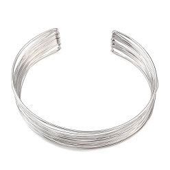 Нержавеющая Сталь Цвет 30мм 304 Открытые многорядные колье-чокеры из нержавеющей стали для женщин, без кадмия, без никеля и без свинца, не тускнеет, цвет нержавеющей стали, внутренний диаметр: 4.13 дюйм (10.5 см)