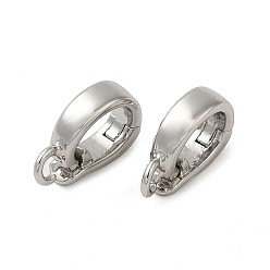 Платинированный Латунь раз по сравнению с застежками, без кадмия, без никеля и без свинца, овальные, Реальная платина, 10.5x7x2.5 мм, отверстие : 1.5 мм