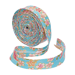 Небесно-голубой Хлопковая лента с цветами, для упаковки подарков, аксессуары для волос ремесло, голубой, 7/8 дюйм (21 мм), около 10.94 ярдов (10 м) / рулон
