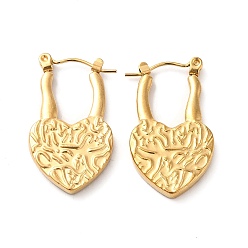 Золотой Ионное покрытие (ip) 304 серьги-кольца из нержавеющей стали для женщин, золотые, 28x16x3 мм, штифты : 0.7 мм