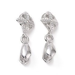 Платина Ламелирование латуни, долговечный, цветок, платина, 23.5 мм, отверстие : 6.5x3.5 мм, штифты : 1 мм