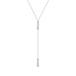 Серебро S925 Серебряный геометрический кулон с цирконием, длинное ожерелье с кисточкой для женщин