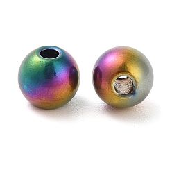 Rainbow Color Титановые бусины, круглые, Радуга цветов, 10x9 мм, отверстие : 2.8 мм