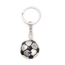 Football Брелки из цинкового сплава, с железными кольцами и фурнитурой из ПВХ, платина, футбол, 91 мм