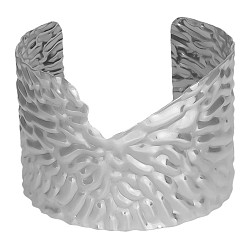 Нержавеющая Сталь Цвет Стили европы и америки 304 кованые браслеты-манжеты из нержавеющей стали для женщин, цвет нержавеющей стали, внутренний диаметр: 2-3/8 дюйм (6 см)