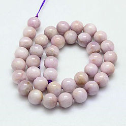 Kunzite Round Natural Kunzite Beads Strands, Spodumene Beads, Grade AB, 12mm, Hole: 1mm, about 32pcs/strand, 15.5 inch