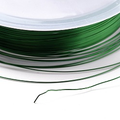 Dark Green Round Copper Jewelry Wire, Dark Green, 18 Gauge, 1mm, about 8.2 Feet(2.5m)/roll