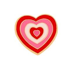 Красный Булавки с эмалью в форме сердца градиентного цвета, брошь из золотого сплава, красные, 22x22 мм