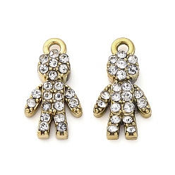 Human 304 прелести нержавеющей стали, с кристально горный хрусталь, золотые, человек, 12.5x7x3 мм, отверстие : 1.2 мм