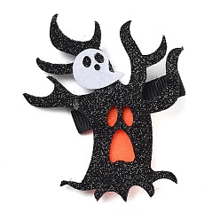 Дерево Аксессуары для волос на Хэллоуин, заколка для волос из кожи аллигатора с блестками из шерсти и ткани, с железным зажимом, дерево, 75x69x12 мм