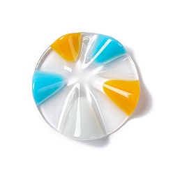 Золотистый Прозрачные смоляные подвески, волнистая плоская круглая подвеска, золотые, 26.5x6 мм, отверстие : 1 мм