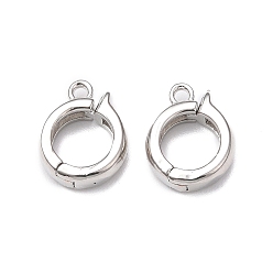 Платина Латунная обшивка стойки с застежками, без кадмия и без свинца, долговечный, платина, 14x11x3.5 мм, отверстие : 1.6 мм