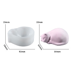 Cat Shape Украшение стойки для ручек своими руками силиконовая форма, формы для литья смолы, для уф-смолы, изготовление изделий из эпоксидной смолы, белые, форма кошки, 93x70x35 мм